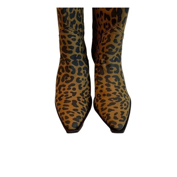 Schutz Women's Tessie Mid Heeled Bootie Animal Print Black Brown Size 6.5 NWOB - Picture 4 of 7